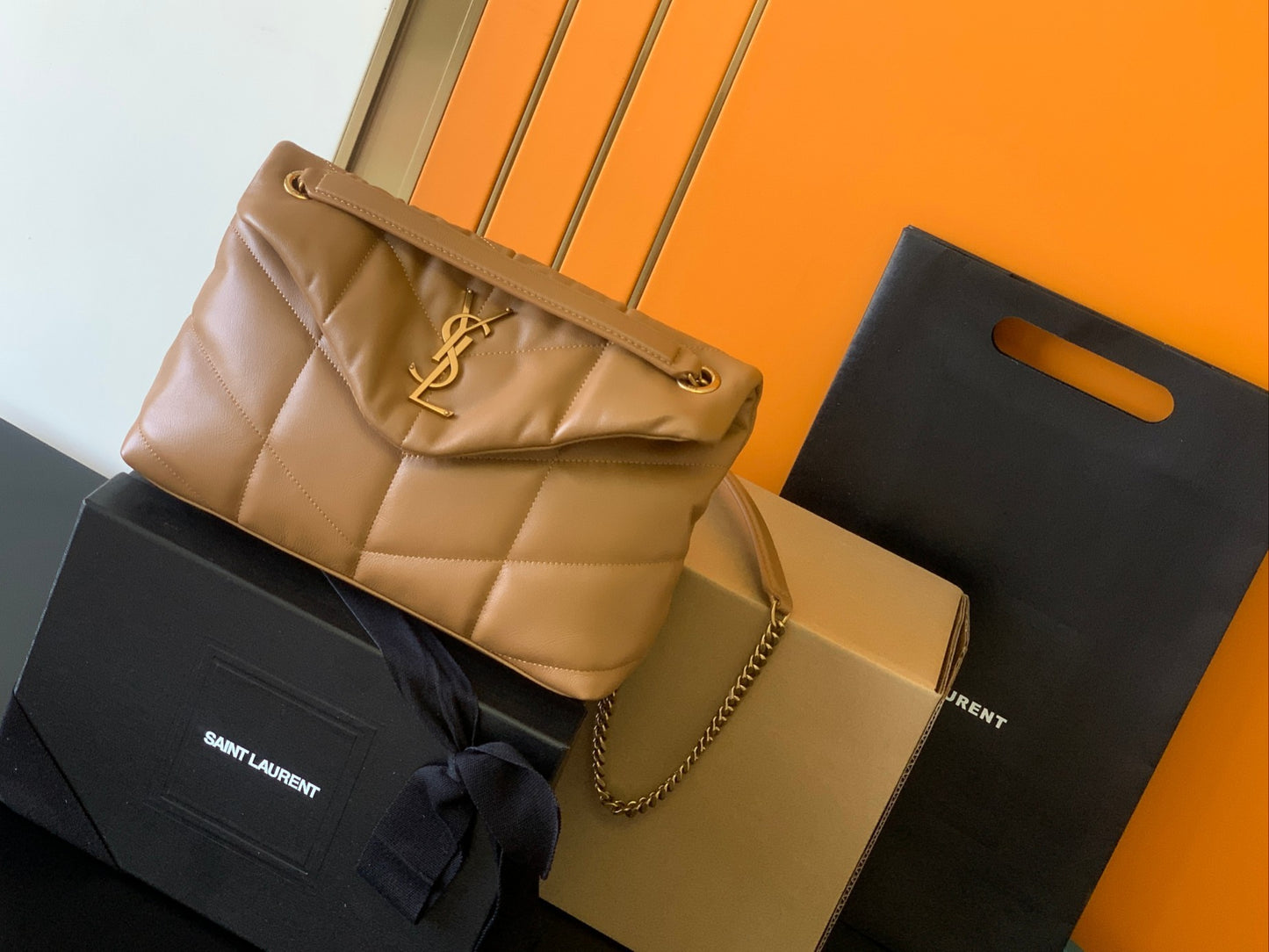LOULOU PUFFER quilted lambskin bag 29CM~35CM new color caramel arrival! ! !