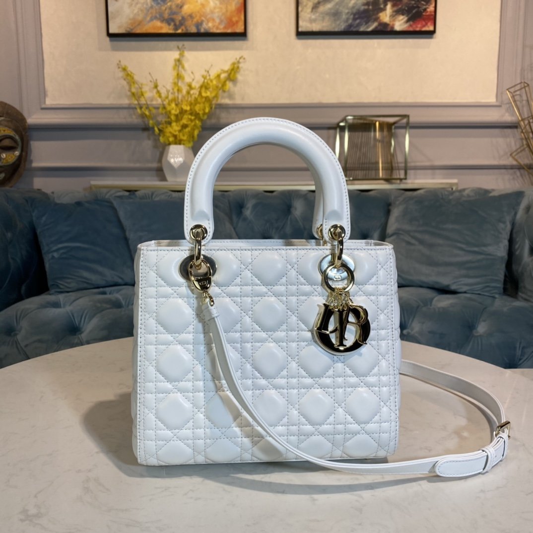 Explosive style 💕Return goods Lady Dior classic 5⃣️ lattice 🍡24cm 6605