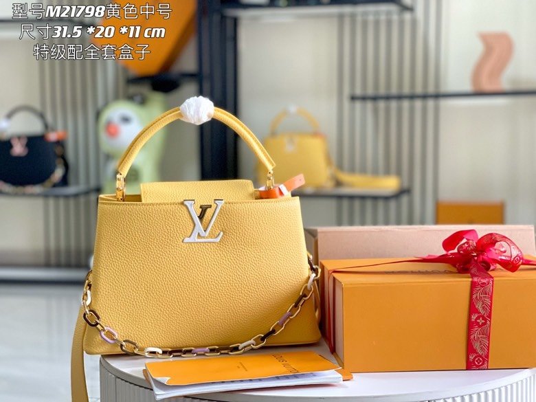 【Premium boutique original leather 💋M21798 chick yellow gold buckle】
