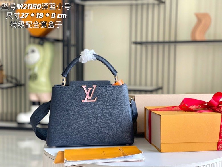 【Premium boutique original leather M21150💋M58718 dark blue shell buckle】