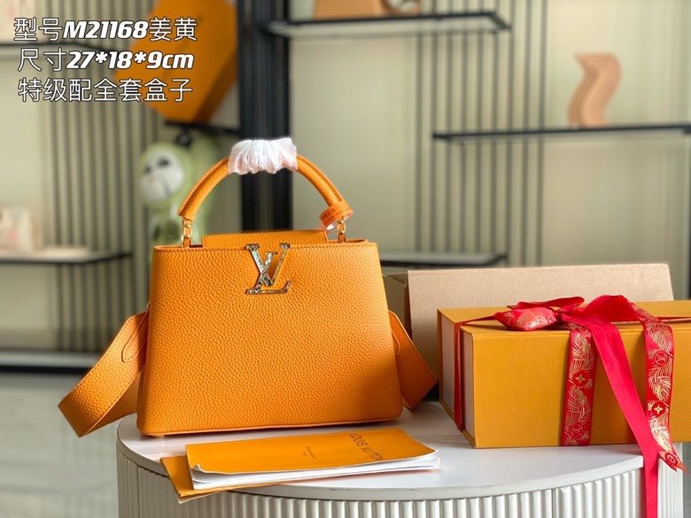 【Premium boutique original leather M21168💋M58718 ginger yellow shell buckle】