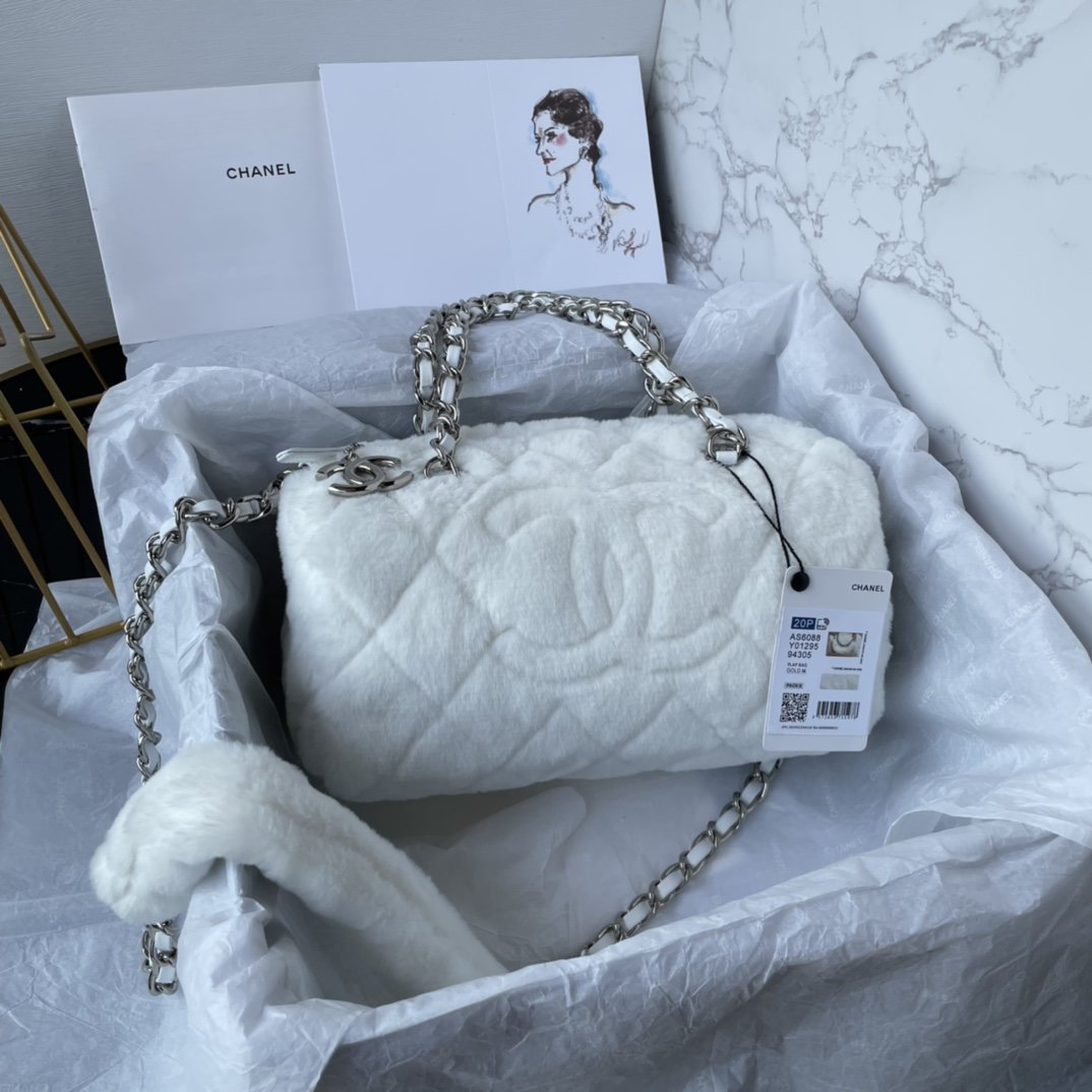 Chanel23C new autumn and winter wool bowling bag