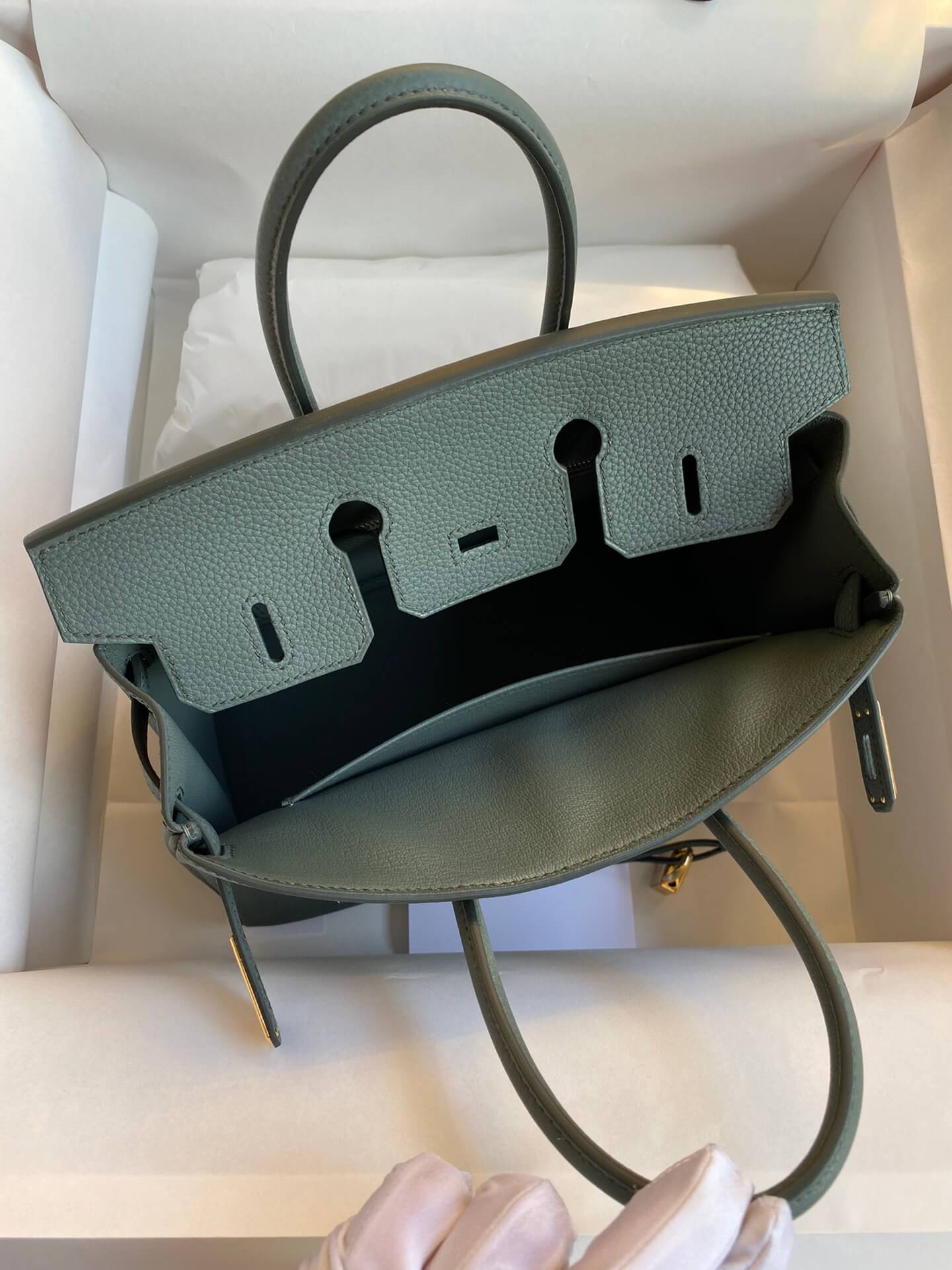 BK25cm,Almond Green Gold Buckle