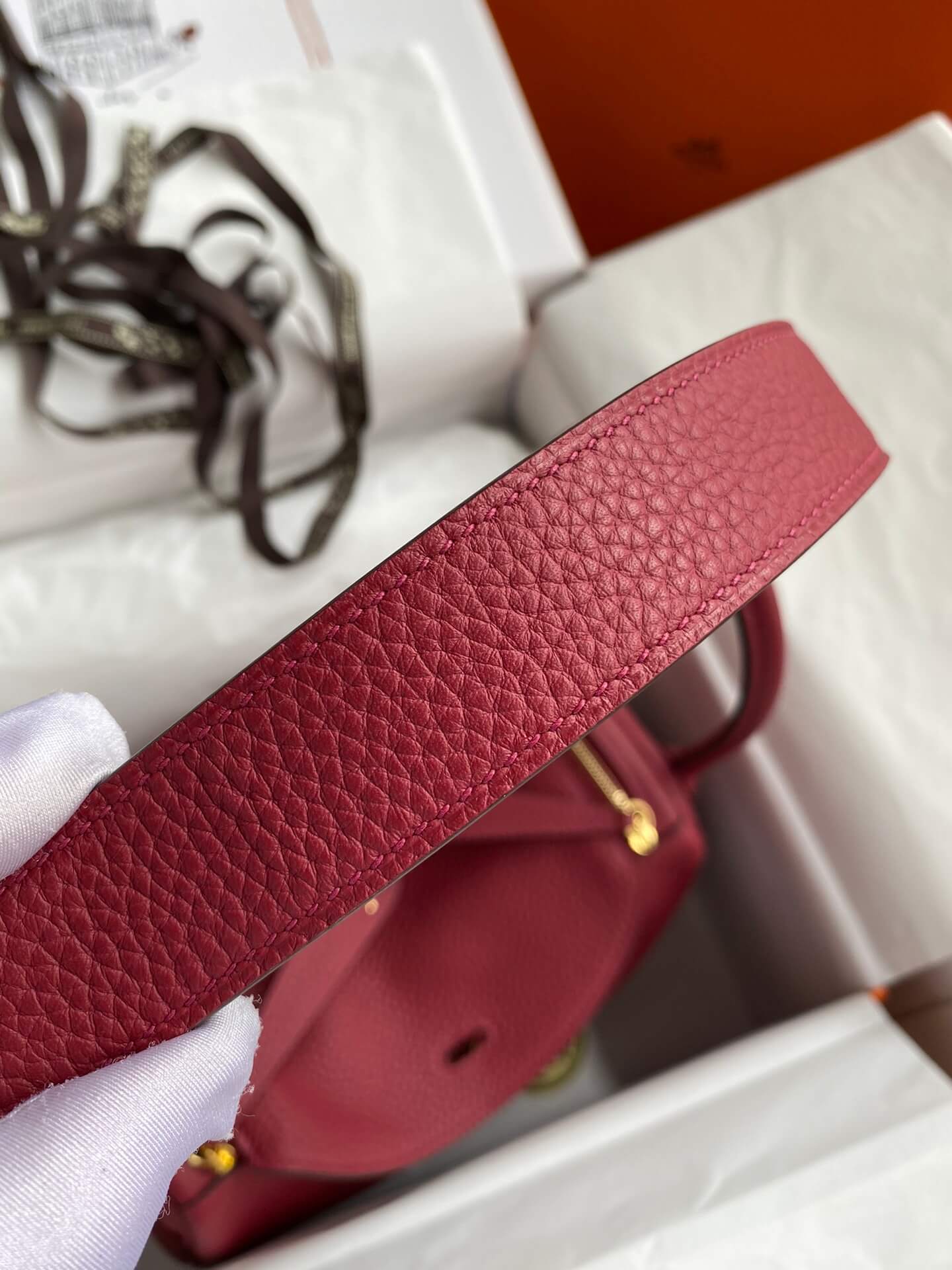 LD26cm,wine red gold buckle