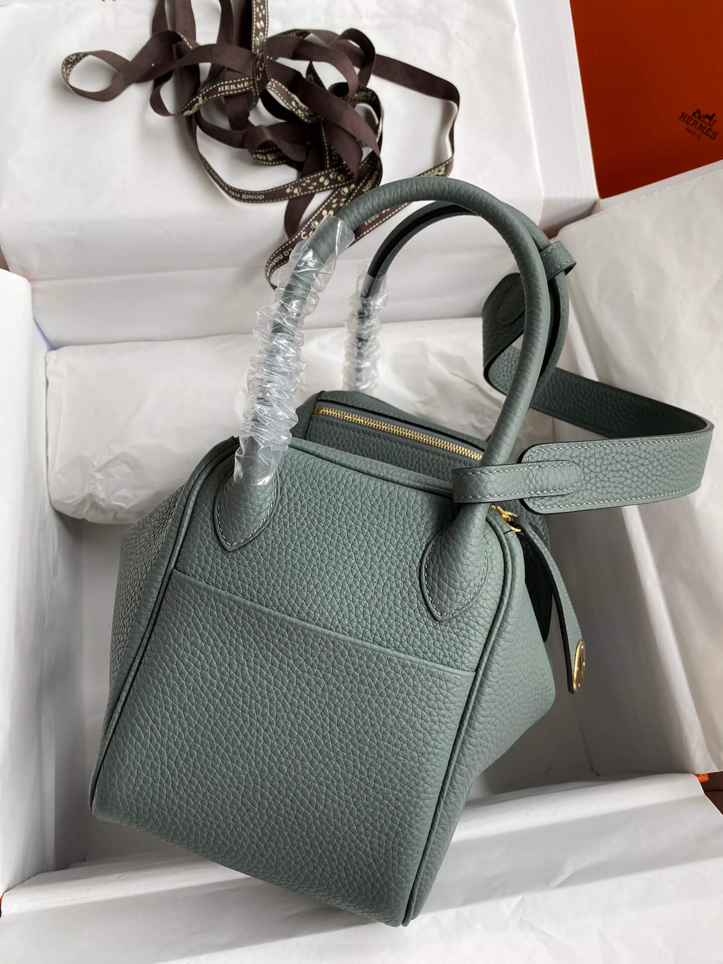 LD26cm,Almond Green Gold Buckle