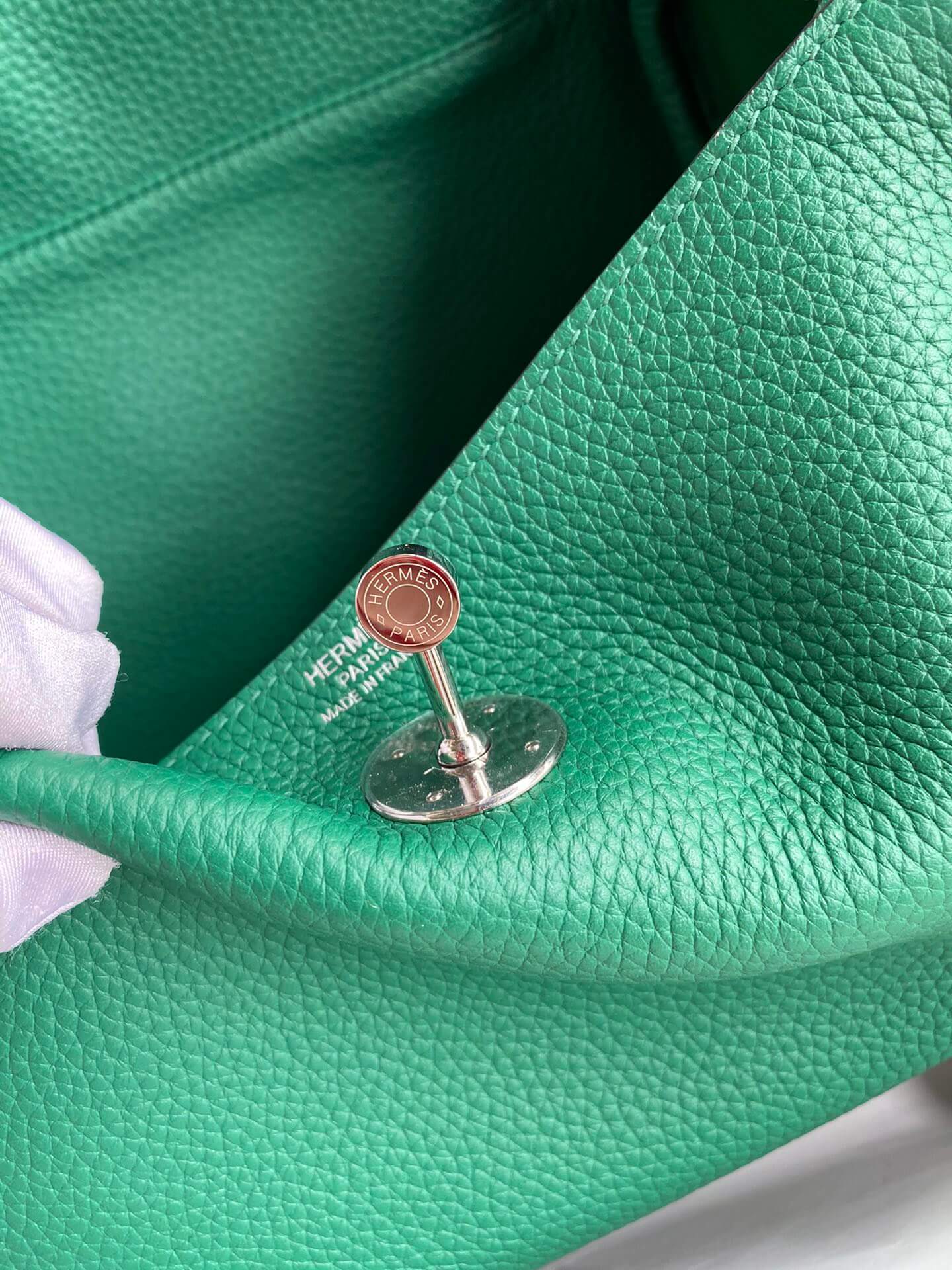 LD26cm,Peacock green silver buckle