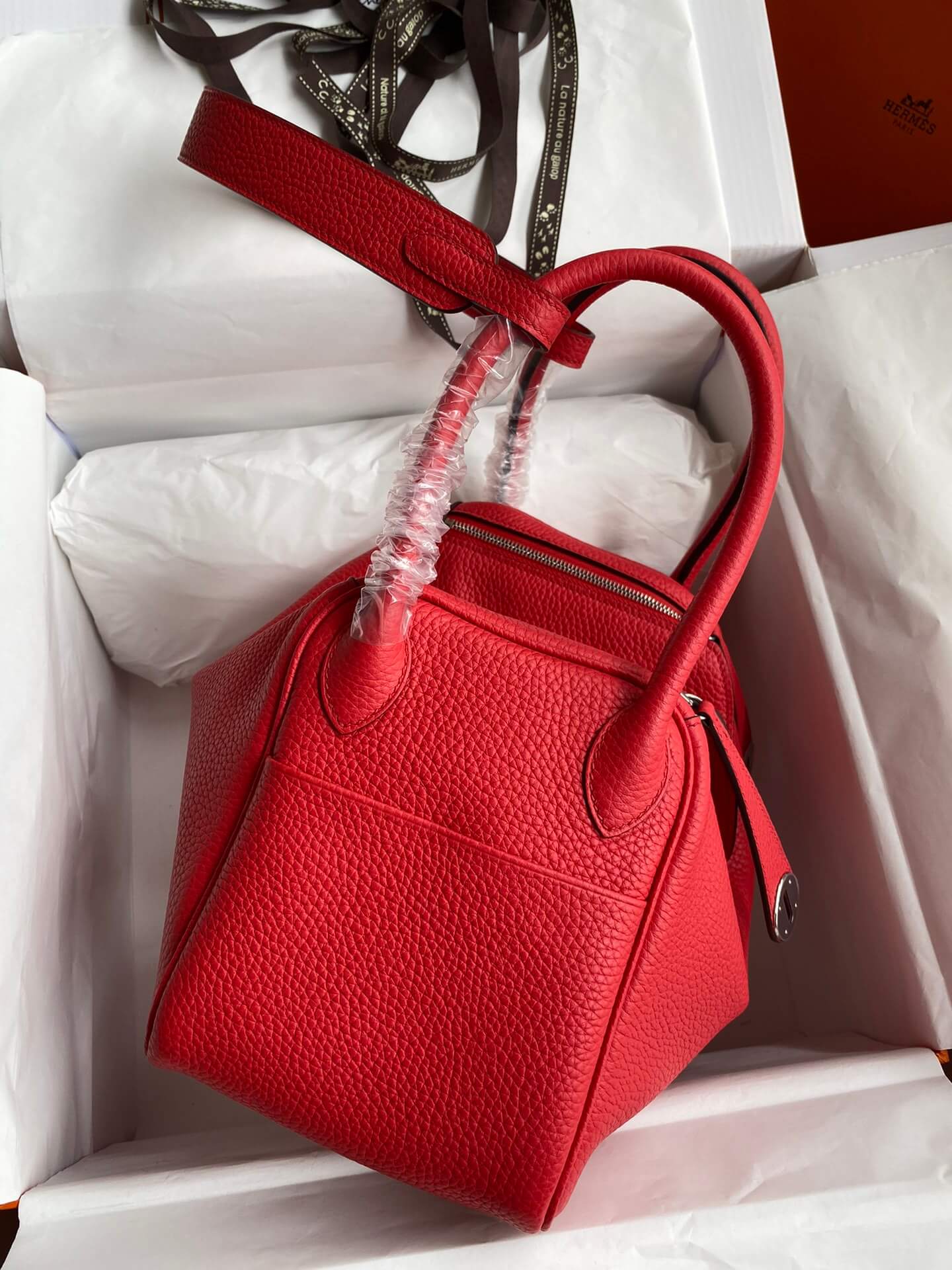 LD26cm, red silver buckle