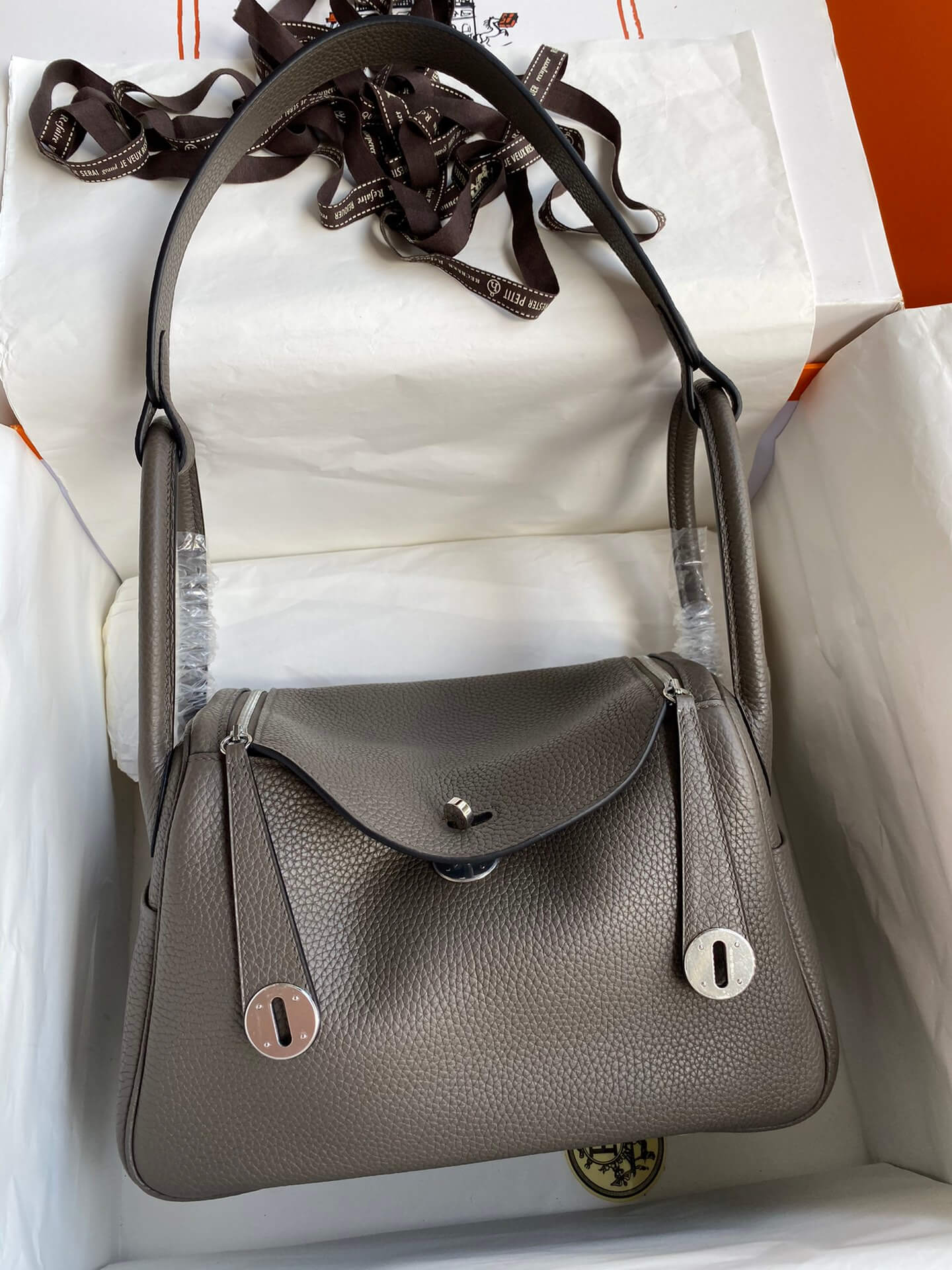 LD26cm, pewter gray silver buckle