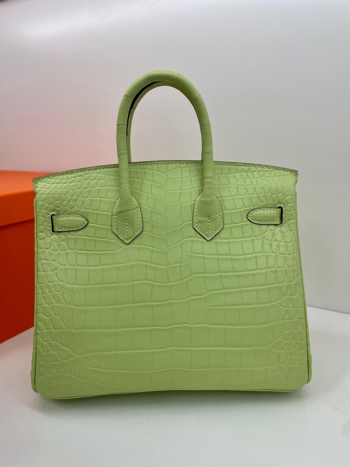 25 Imported matte crocodile sprout green three skins made of handmade wax thread👛👛