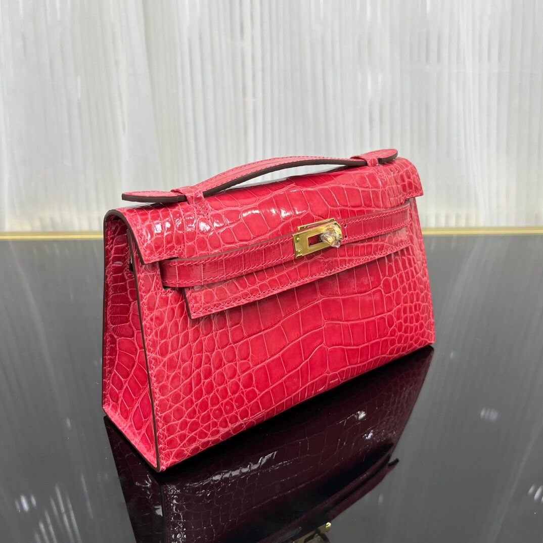 Imported high-gloss American alligator belly first generation 22cm gold buckle, handmade wax thread💕