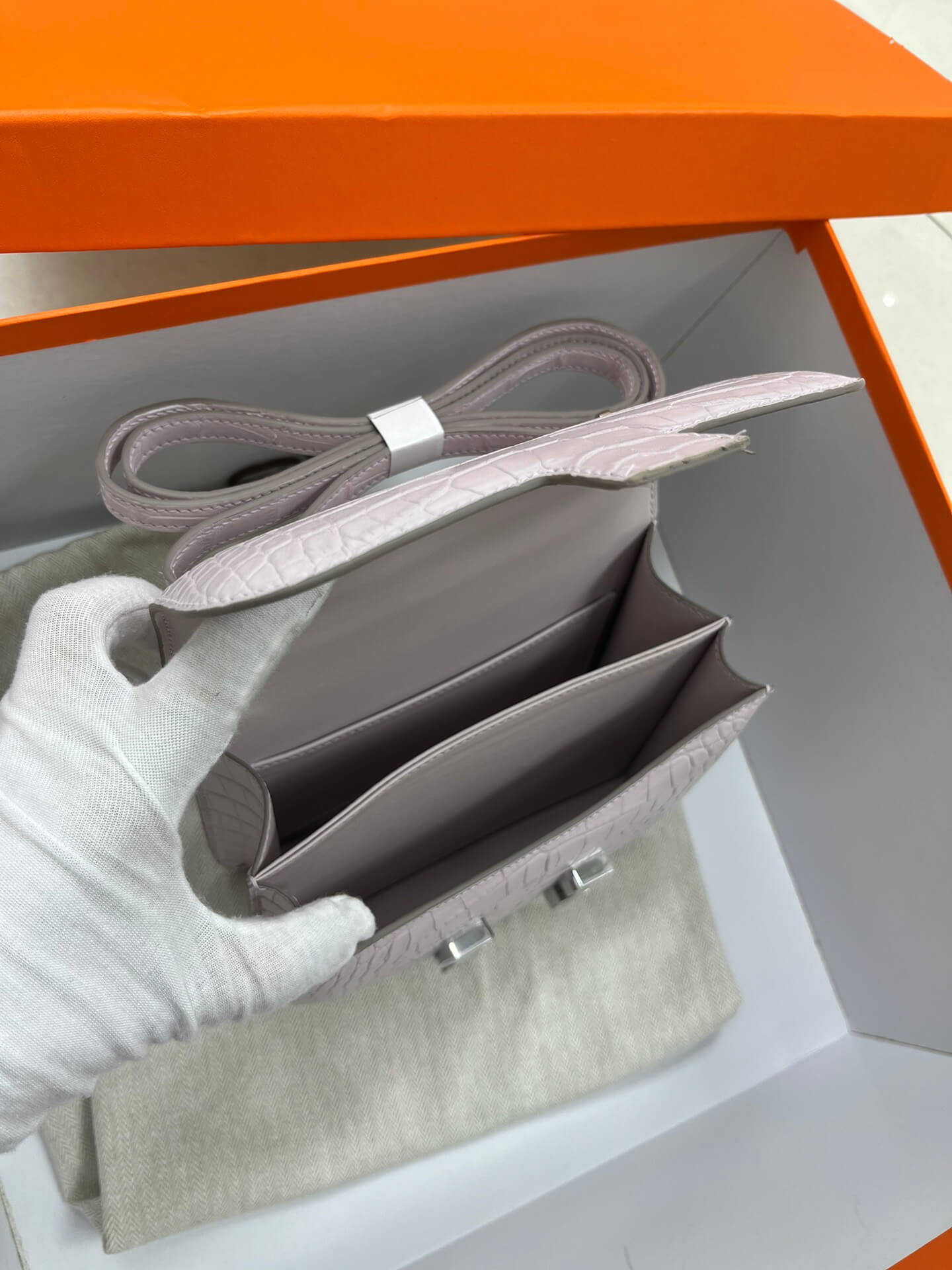 Fantasy pink and purple American crocodile skin Kangkang 19cm, hand-stitched with wax thread💕