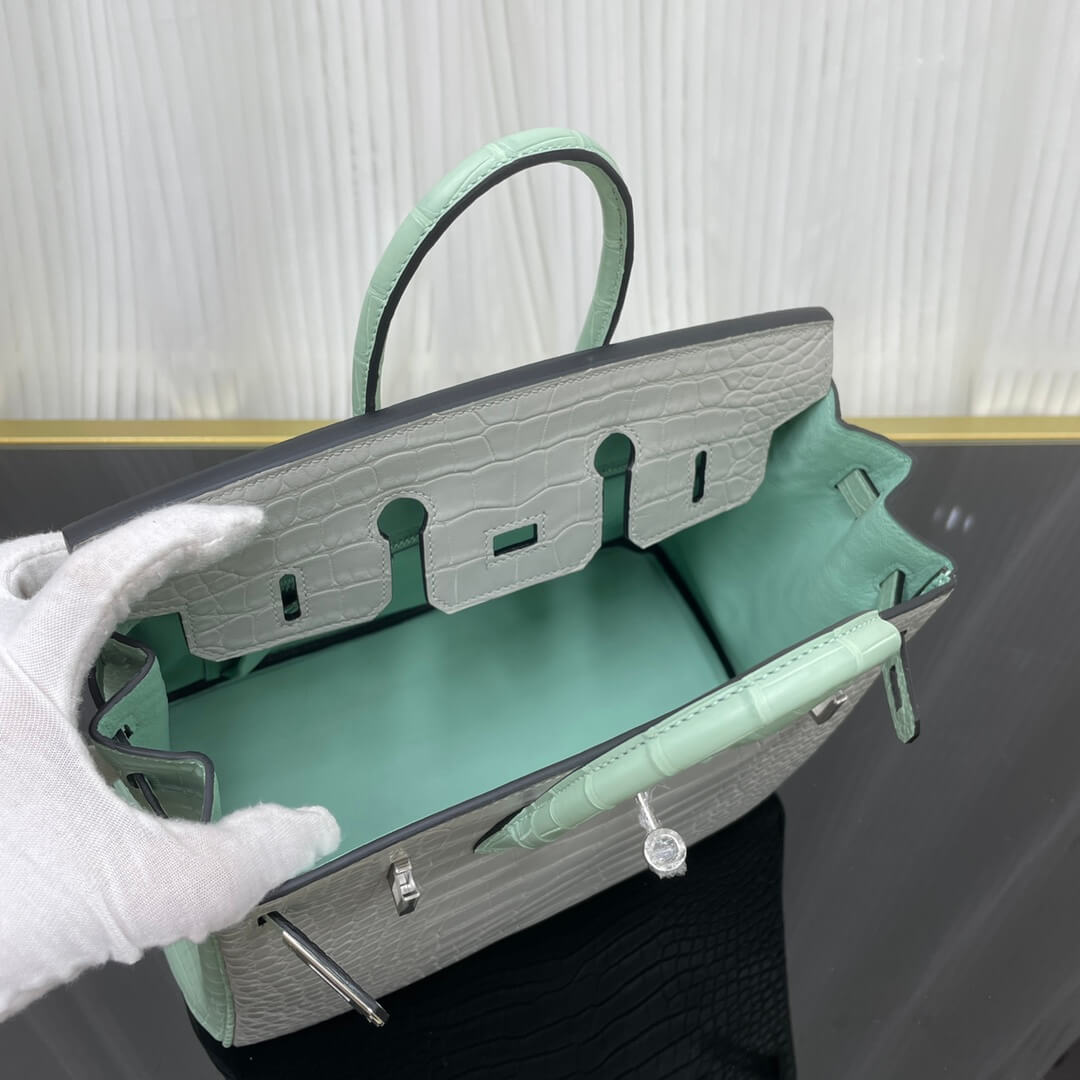 birkin25 American crocodile skin matte three skins cut, hand waxed thread👛👛