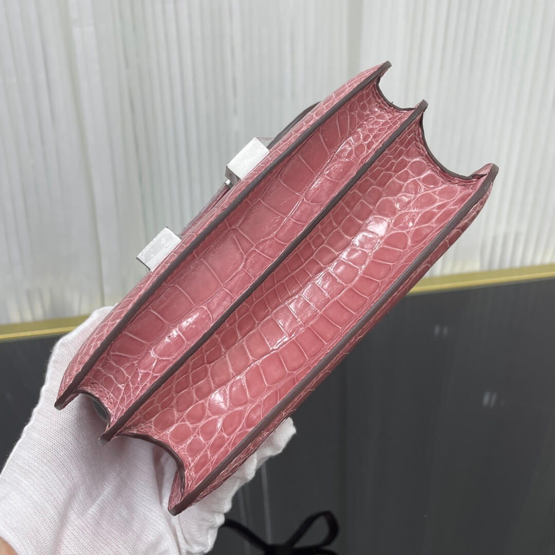 Imported glossy American crocodile Kangkang 19cm, hand-stitched with wax thread💕