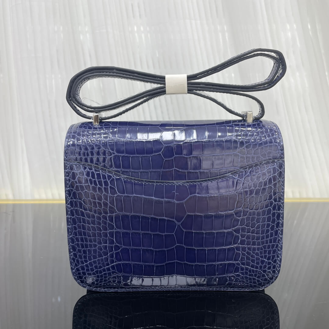 Imported glossy American crocodile Kangkang 19cm, hand-stitched with wax thread💕
