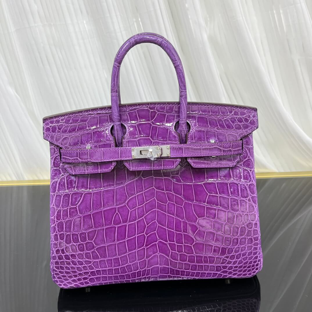 Birkin25 imported high-gloss crocodile leather, in stock, hand-sewn wax thread💕