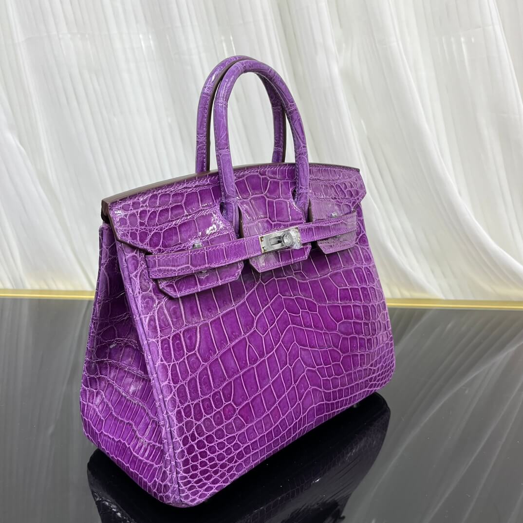Birkin25 imported high-gloss crocodile leather, in stock, hand-sewn wax thread💕