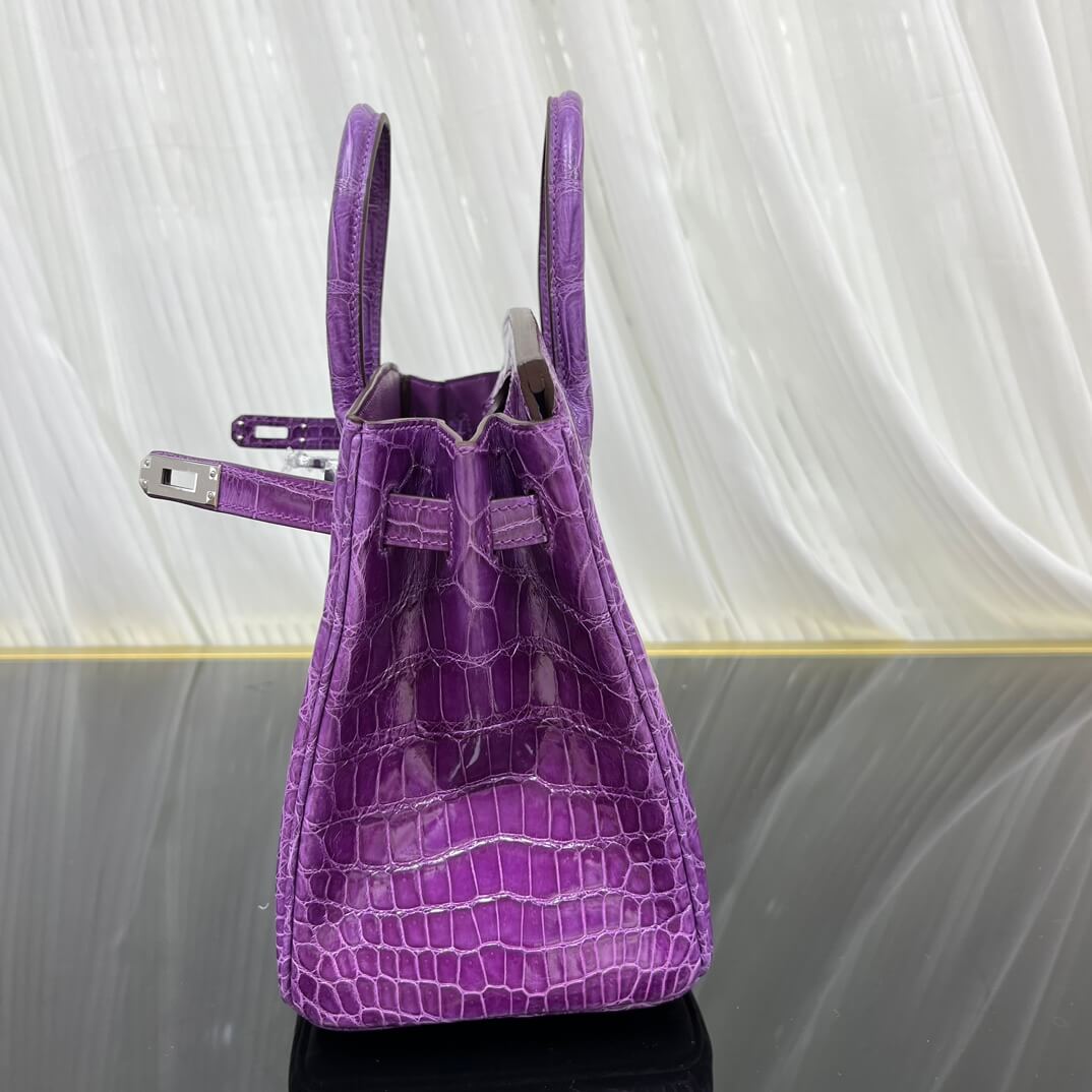 Birkin25 imported high-gloss crocodile leather, in stock, hand-sewn wax thread💕