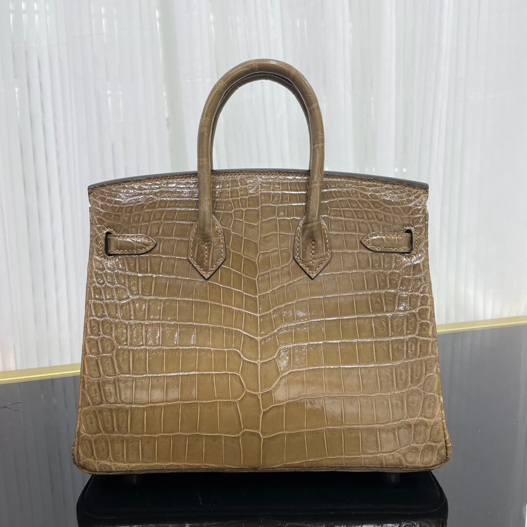 Birkin25 imported high-gloss crocodile leather, in stock, hand-sewn wax thread💕