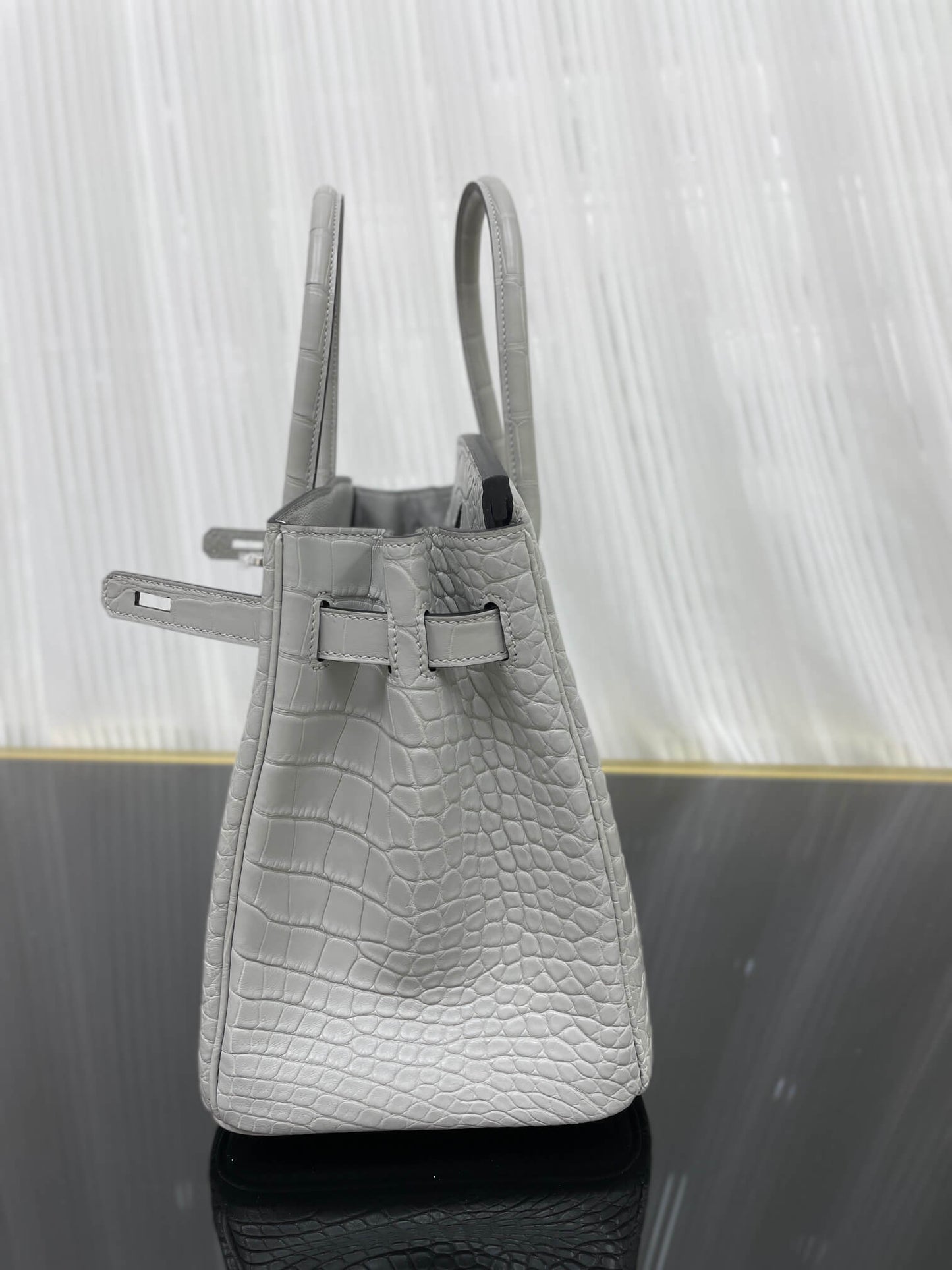 Birkin30 imported matte crocodile leather, in stock and hand-stitched with wax thread💕
