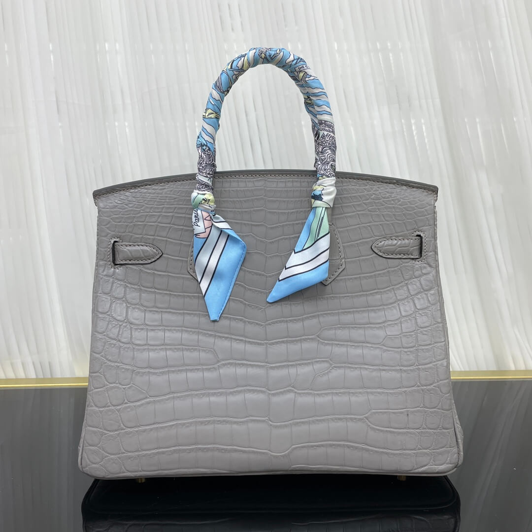 Birkin30 imported matte crocodile leather, in stock and hand-stitched with wax thread💕