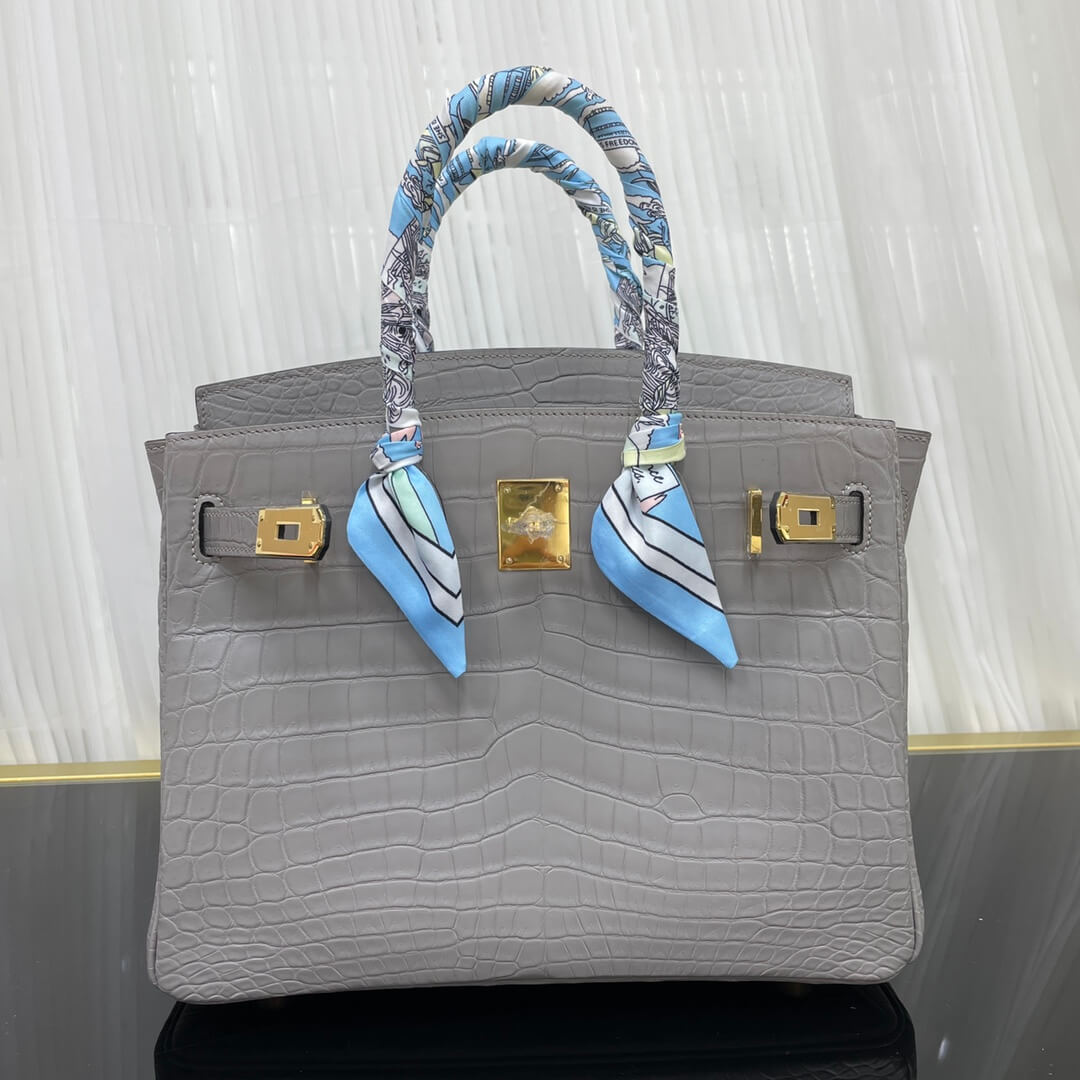 Birkin30 imported matte crocodile leather, in stock and hand-stitched with wax thread💕
