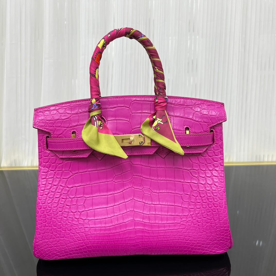 Birkin30 imported matte crocodile leather, in stock and hand-stitched with wax thread💕