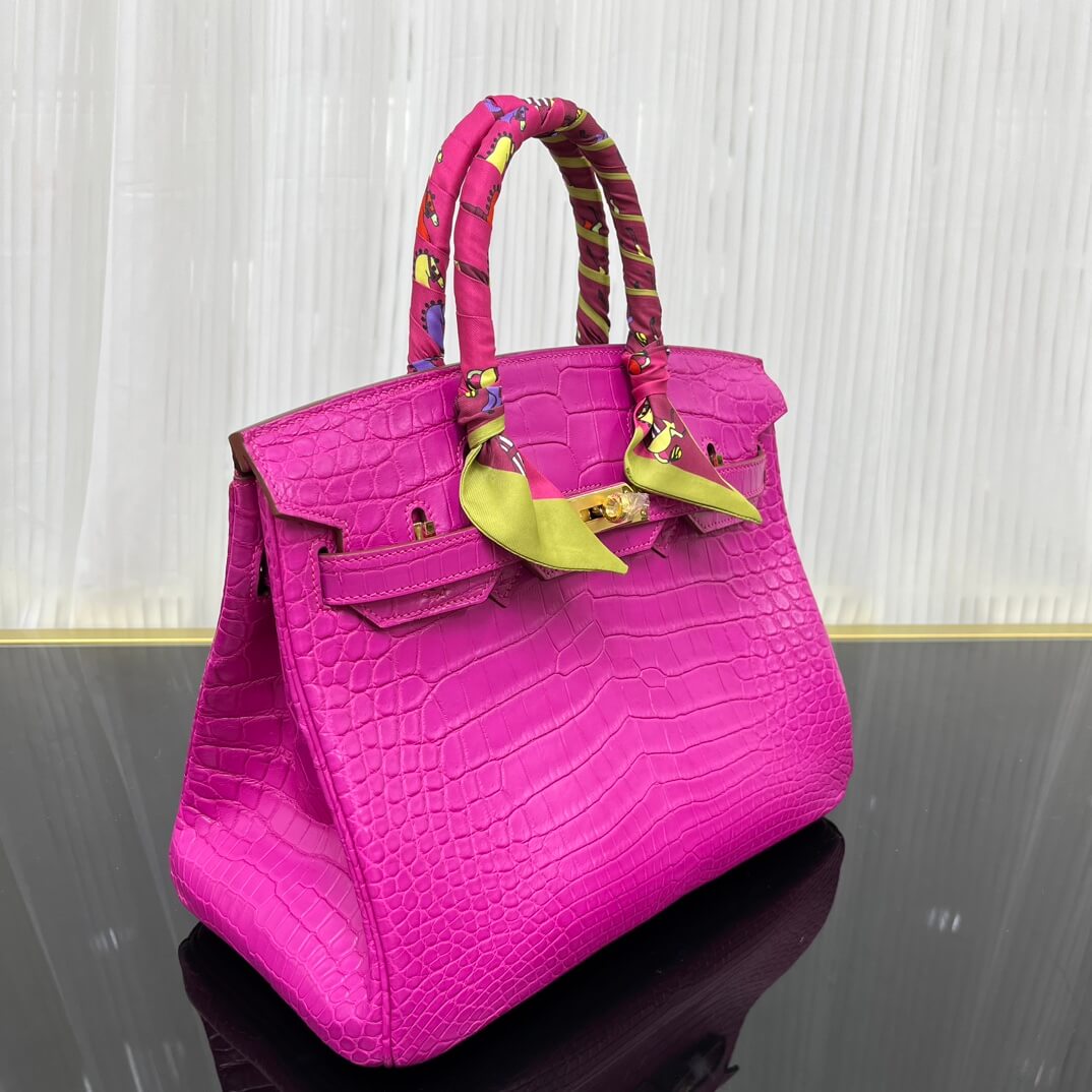 Birkin30 imported matte crocodile leather, in stock and hand-stitched with wax thread💕