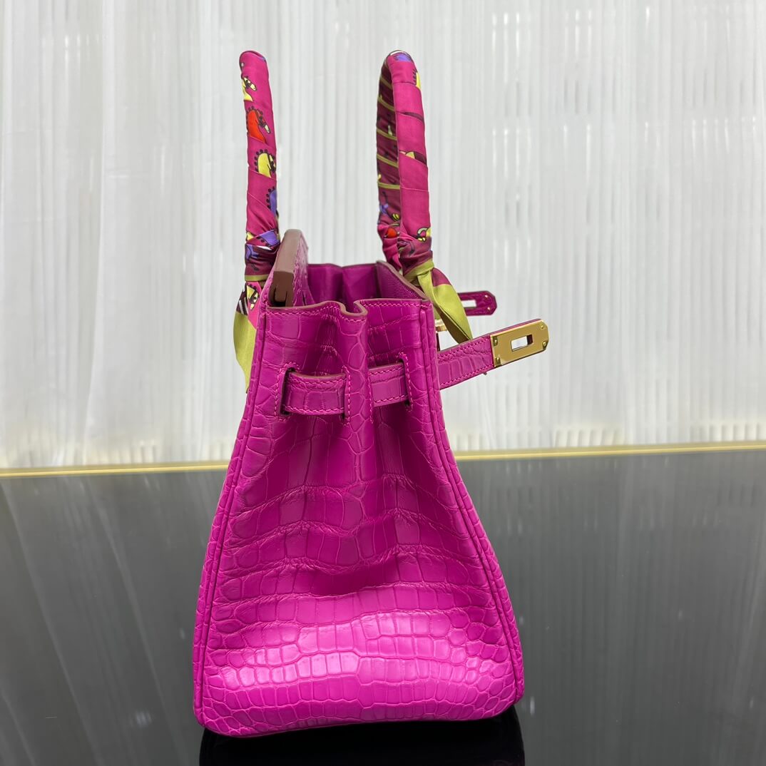 Birkin30 imported matte crocodile leather, in stock and hand-stitched with wax thread💕