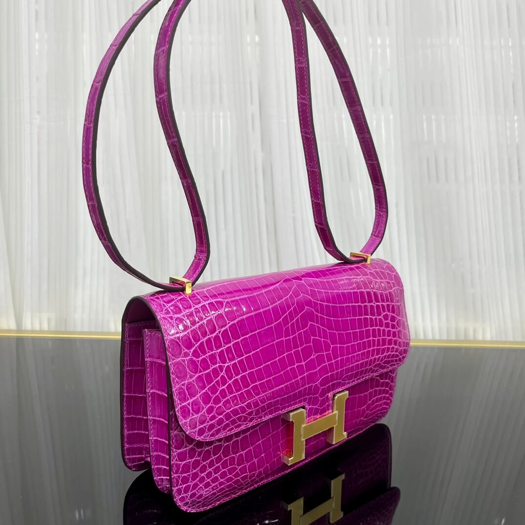 Imported Nile high-gloss crocodile skin Kangkang 26cm, hand-sewn wax thread💕