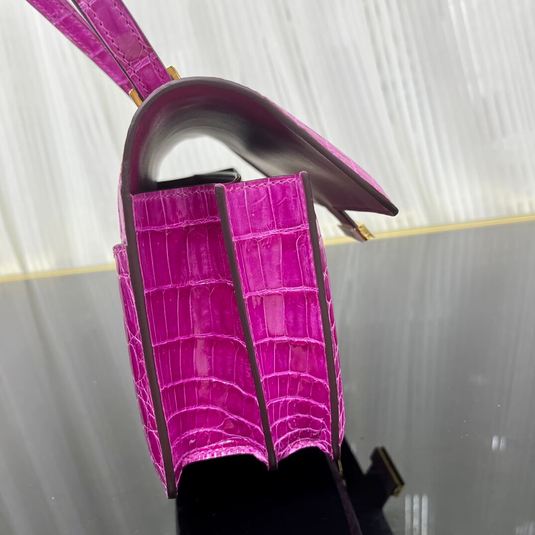 Imported Nile high-gloss crocodile skin Kangkang 26cm, hand-sewn wax thread💕