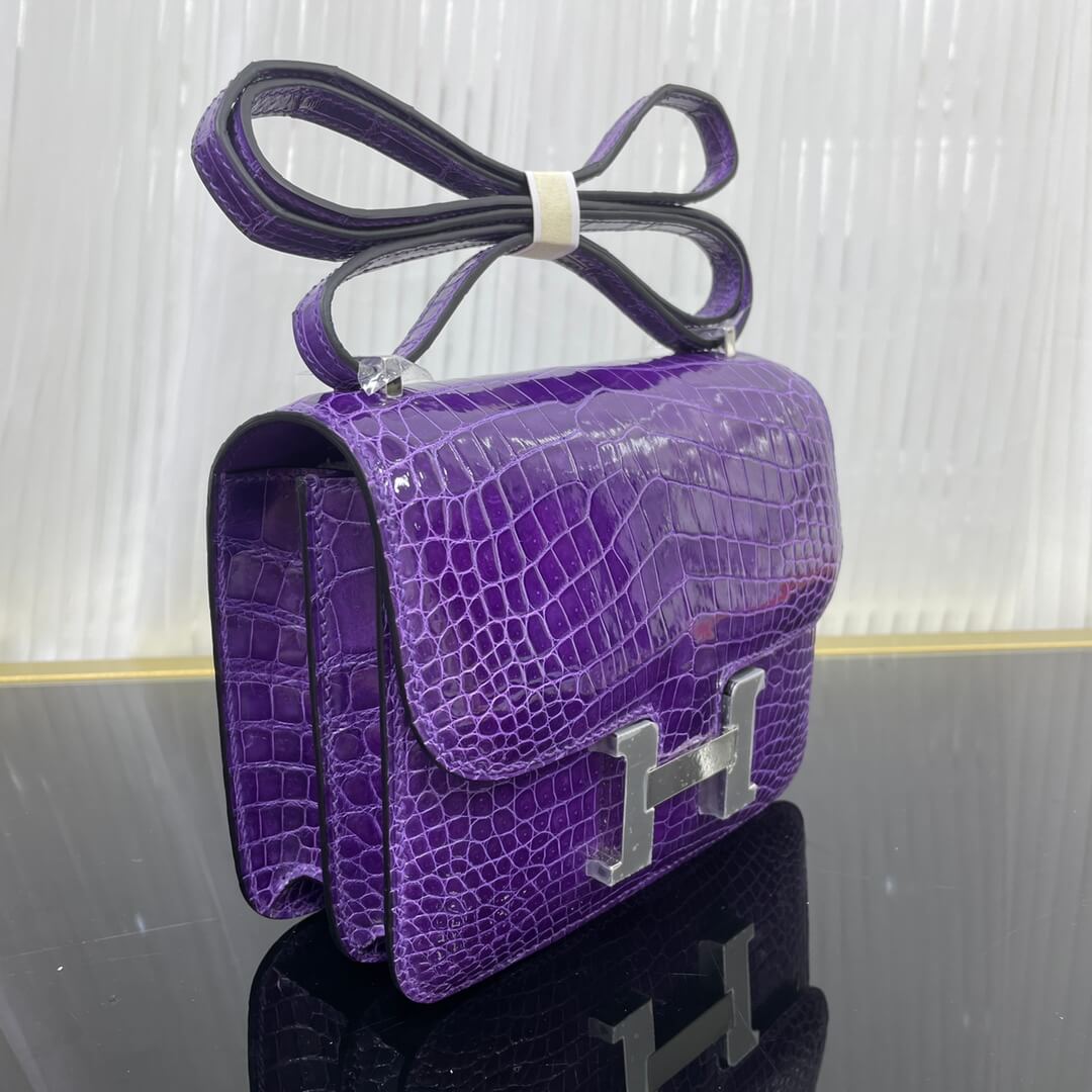 Imported high-gloss crocodile Kangkang 19cm, hand-sewn wax thread💕