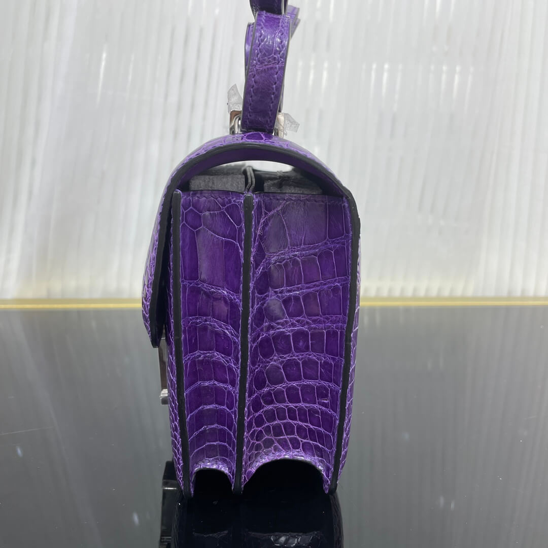 Imported high-gloss crocodile Kangkang 19cm, hand-sewn wax thread💕