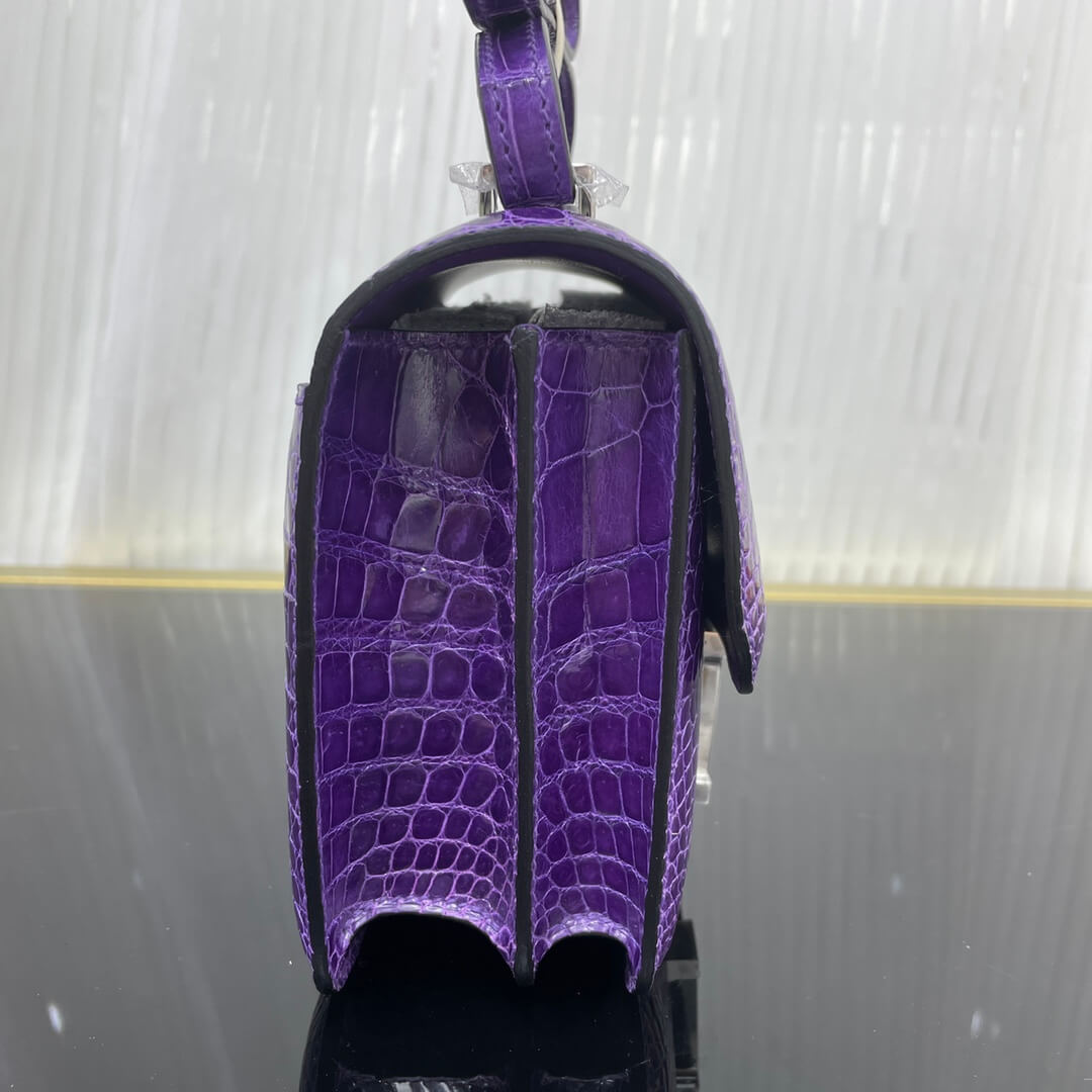 Imported high-gloss crocodile Kangkang 19cm, hand-sewn wax thread💕