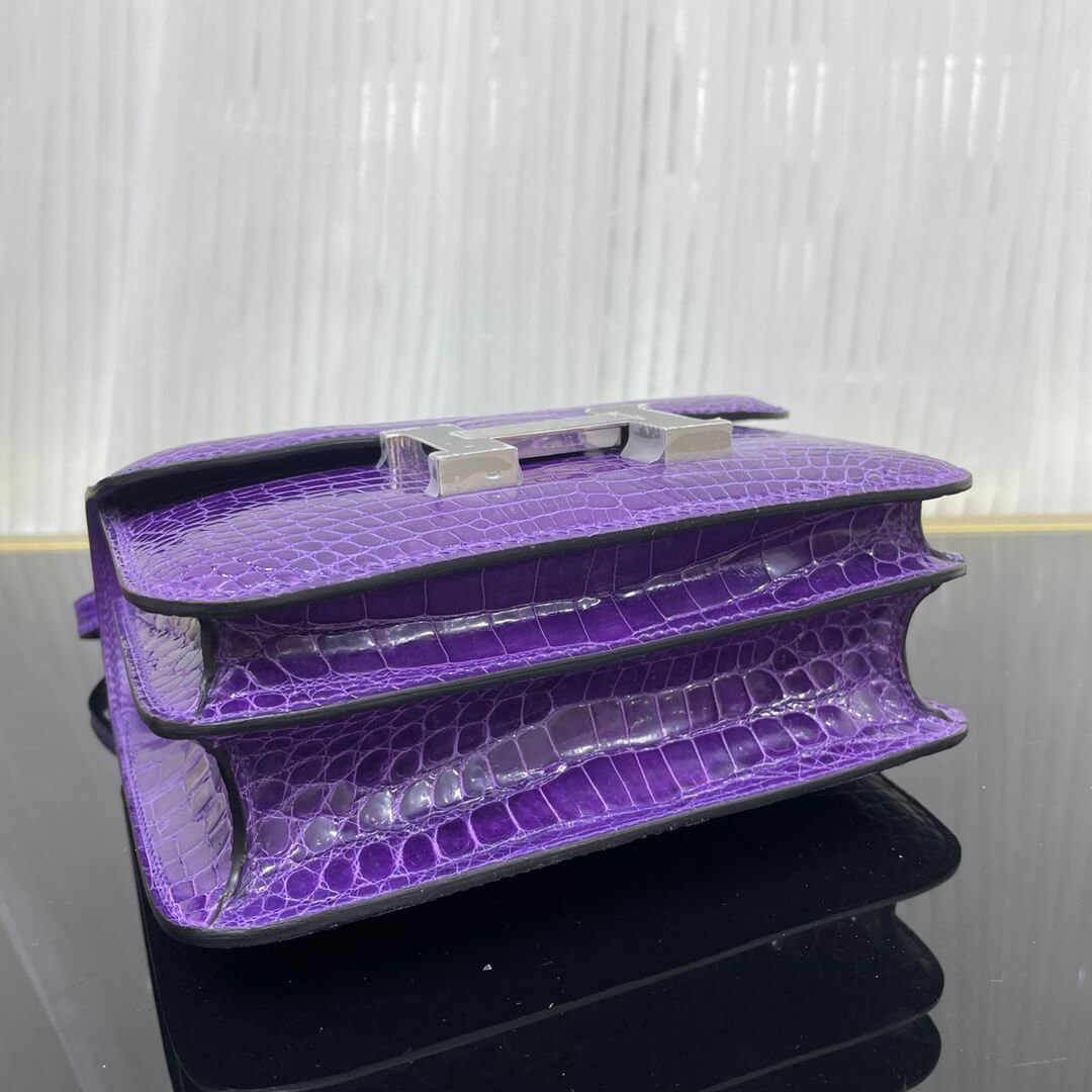 Imported high-gloss crocodile Kangkang 19cm, hand-sewn wax thread💕