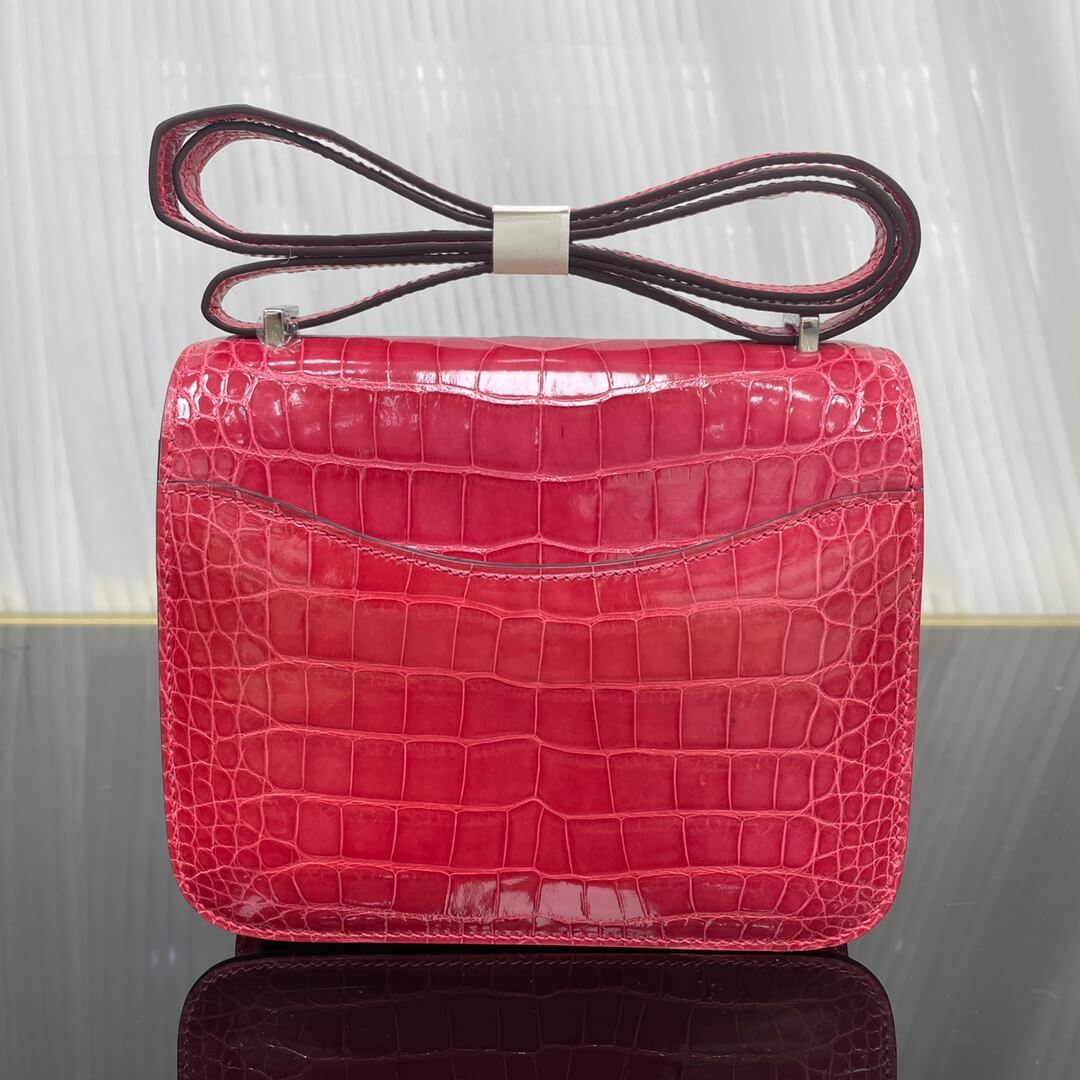 Imported glossy American crocodile Kangkang 19cm, hand-stitched with wax thread💕