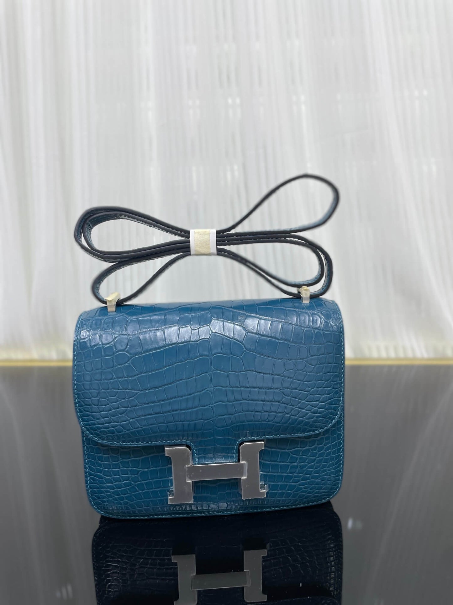Imported matte crocodile Kangkang 19cm, hand-stitched with wax thread💕