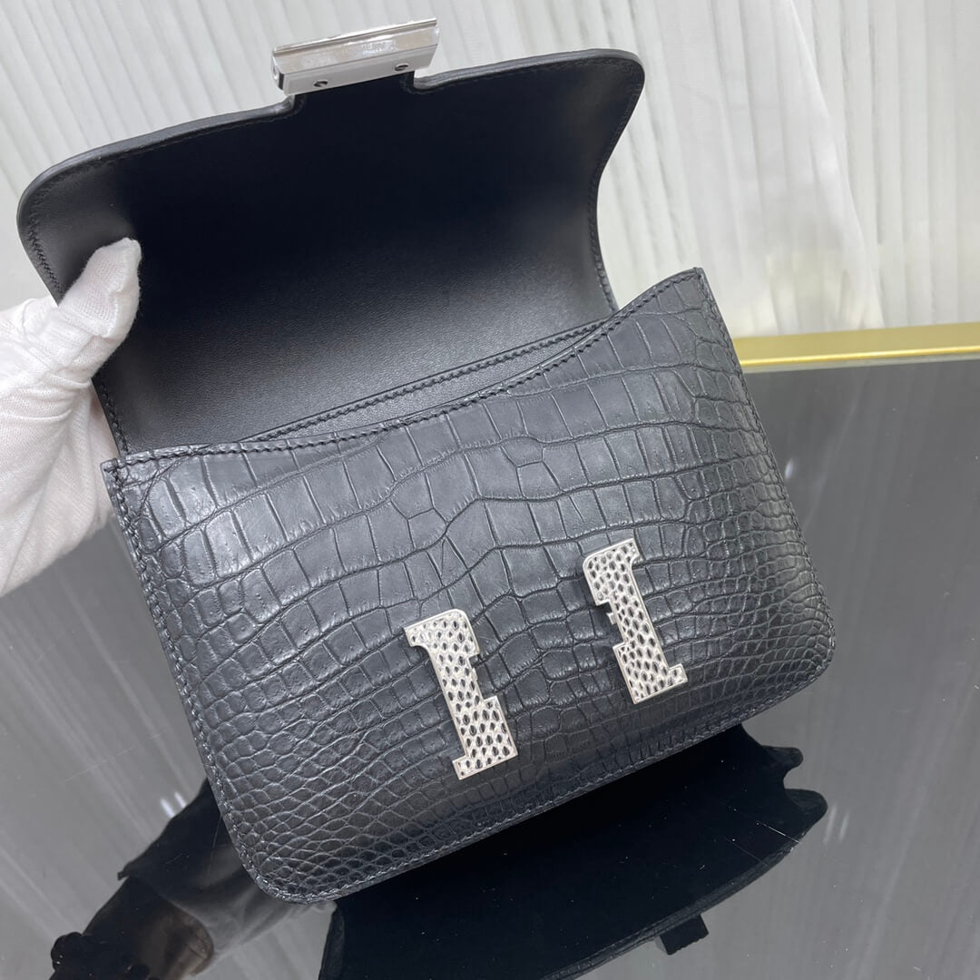 19cm Kangkang matte crocodile belly, lizard buckle, hand-sewn beeswax thread💗