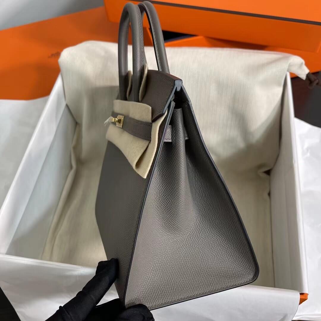 Birkin Sellier outseam epsom: pewter gray