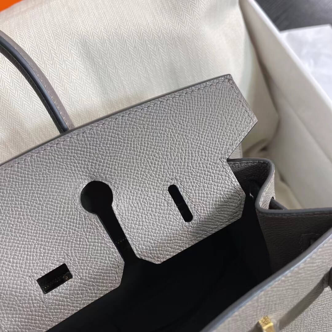 Birkin Sellier outseam epsom: pewter gray