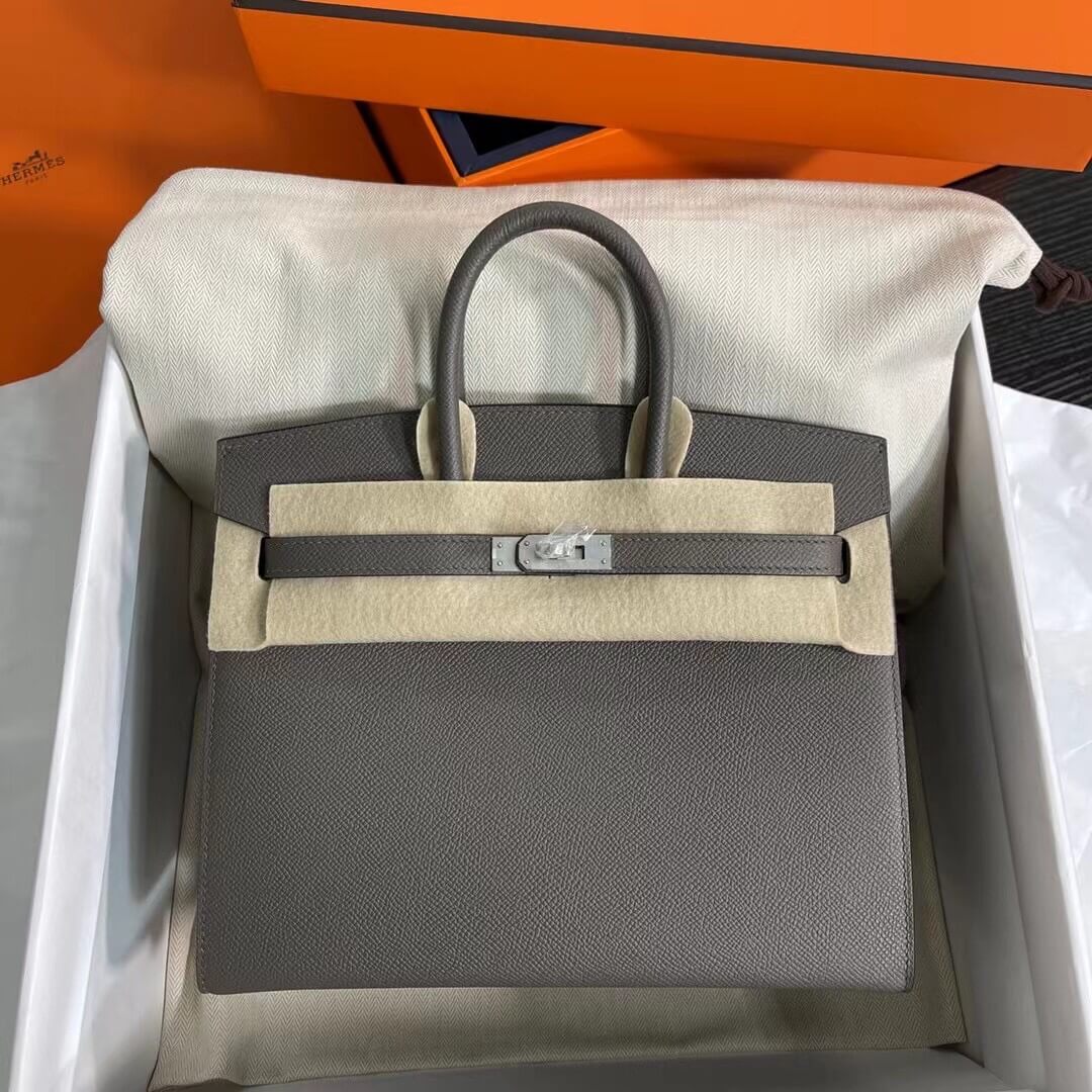 Birkin Sellier outseam epsom: pewter gray