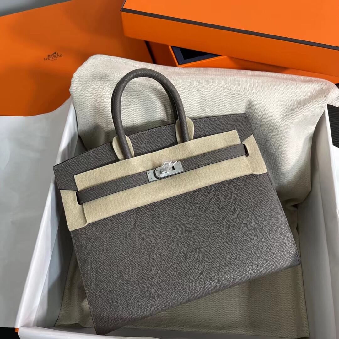 Birkin Sellier outseam epsom: pewter gray