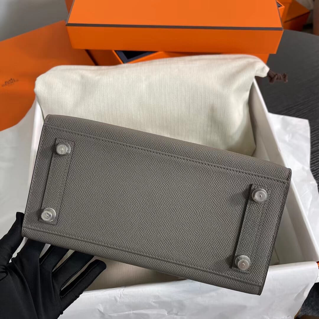 Birkin Sellier outseam epsom: pewter gray