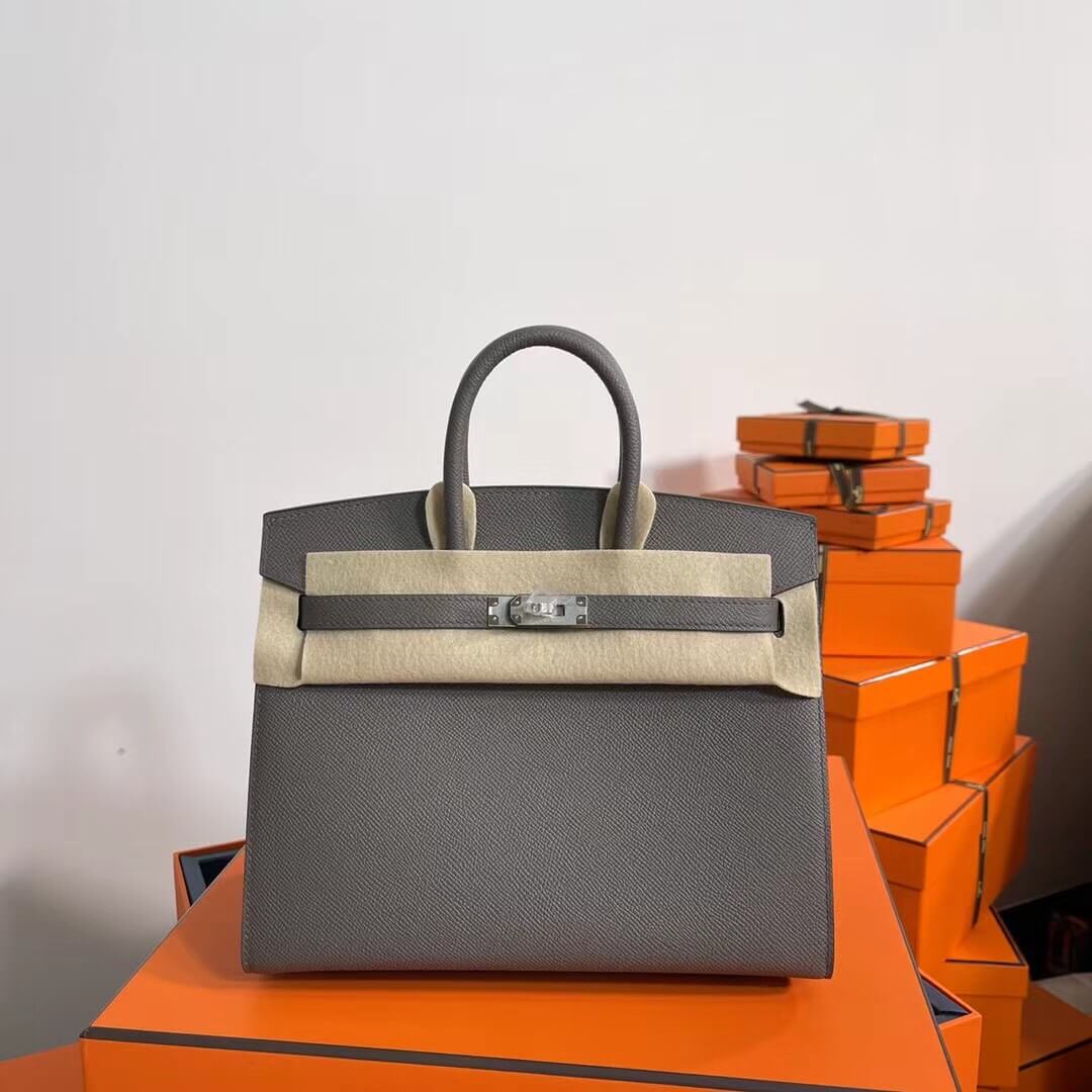 Birkin Sellier outseam epsom: pewter gray