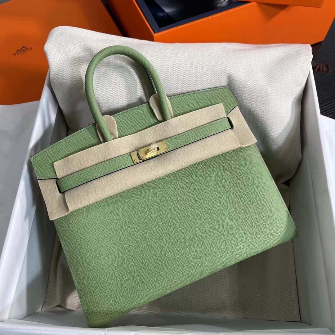 Birkin Sellier outseam epsom: avocado green