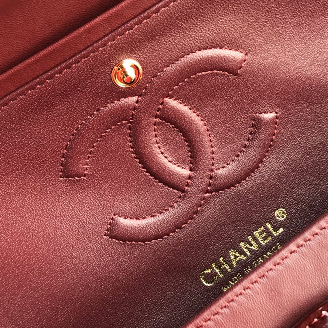๐A1112 date red patent leather gold spot