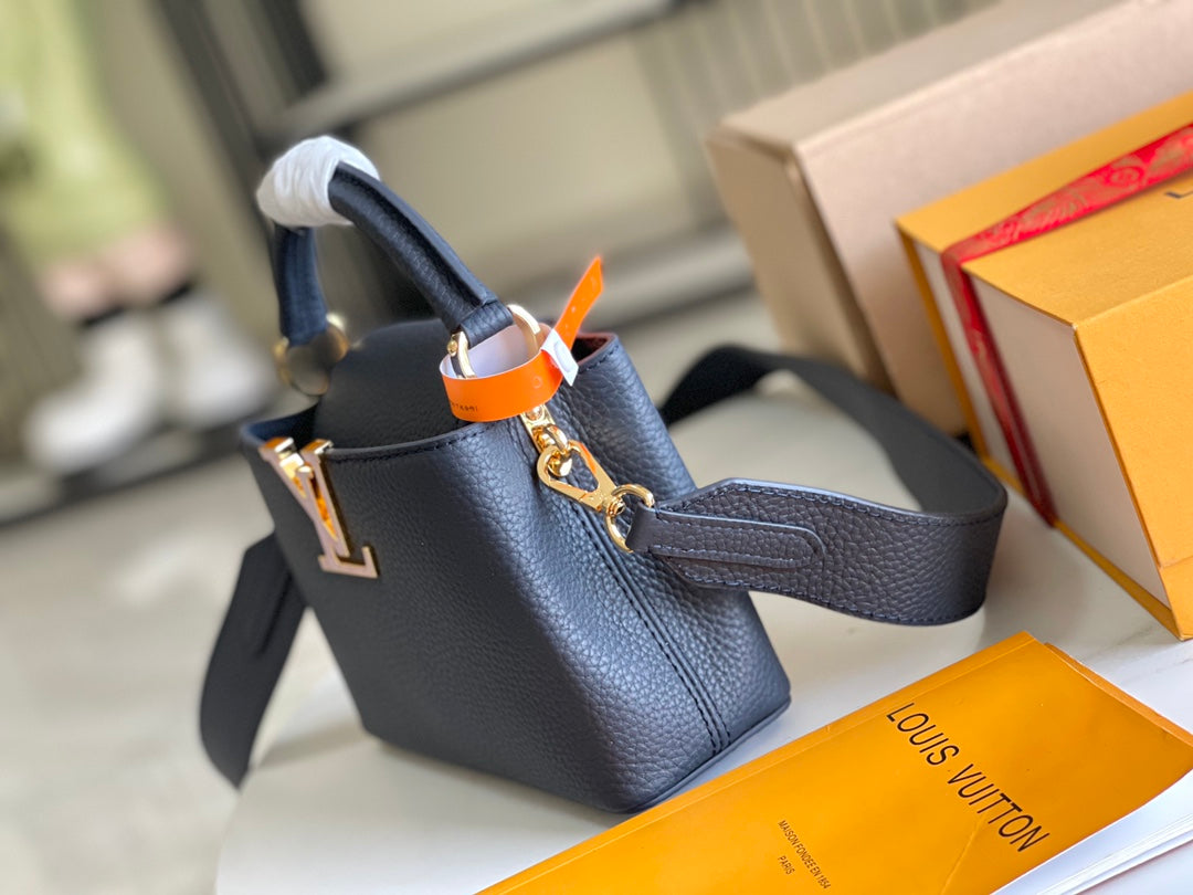 【Premium boutique original leather M21150💋M58718 dark blue shell buckle】