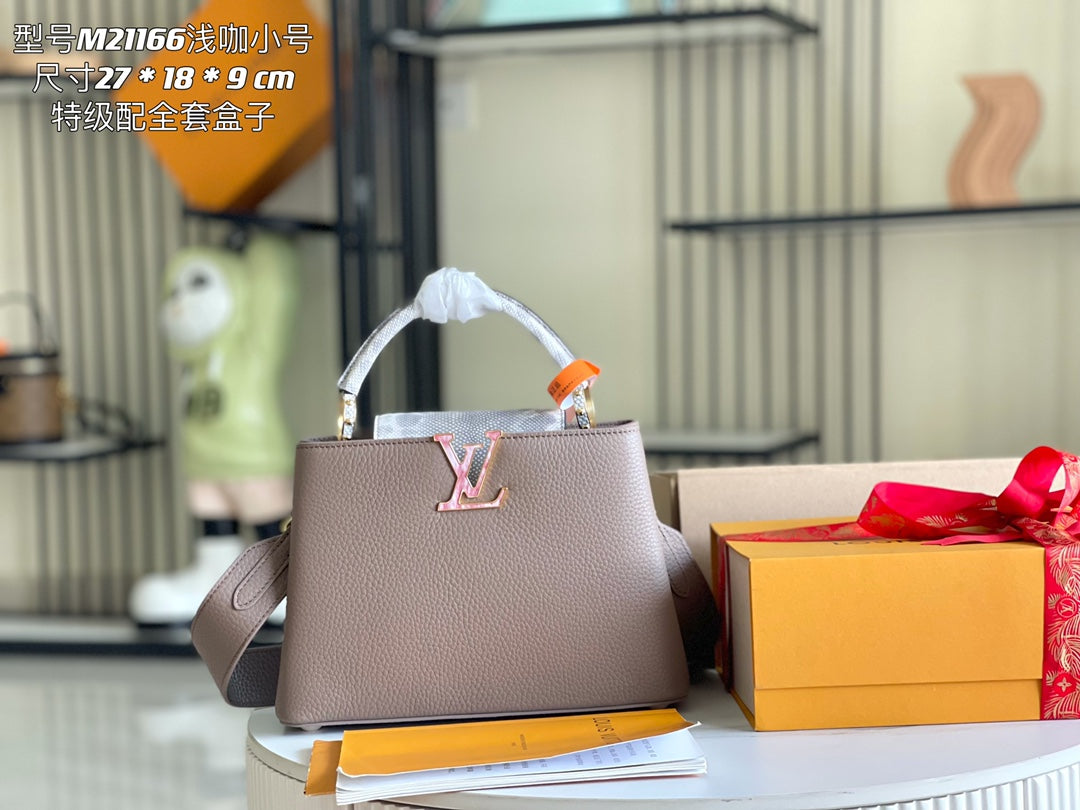 【Premium boutique original leather M21166💋 M21165 elephant gray with exotic sand snake shell buckle】