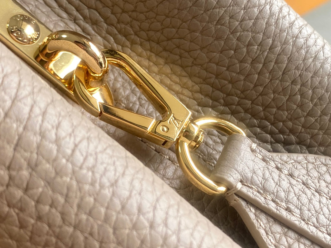 Premium with a full set of packaging 【Premium boutique original leather M80931💋N80741 elephant gray red with light brown python gold buckle inside】