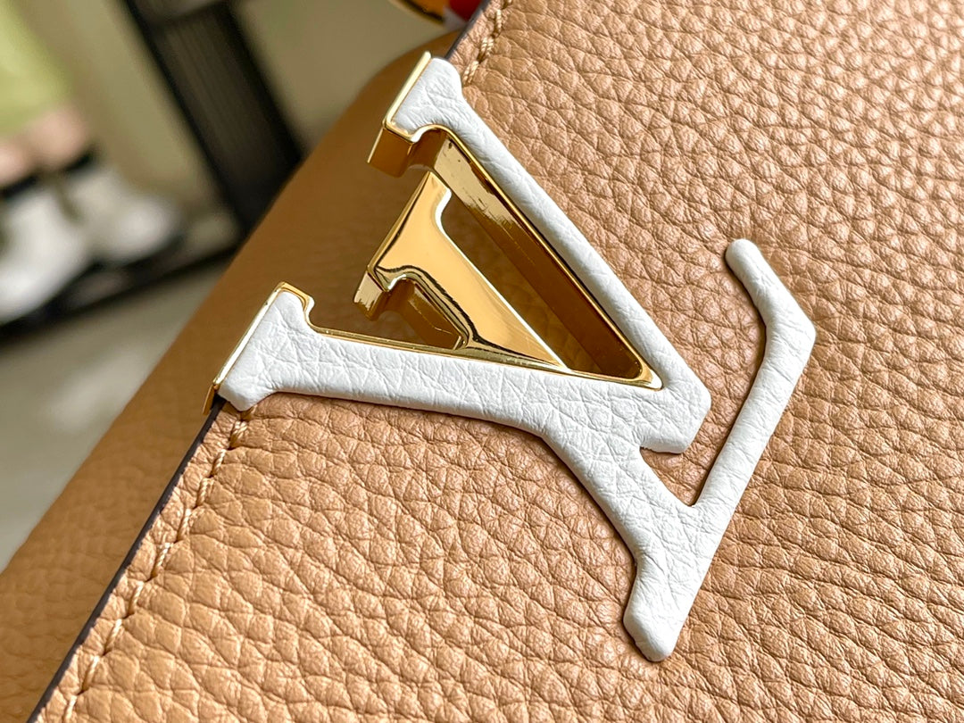 【Premium boutique original leather M21641💋M21798 soil gold buckle chain】