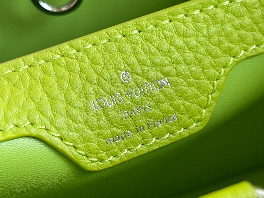 【Premium boutique original leather M56071 small size 💋 lemon green silver buckle】